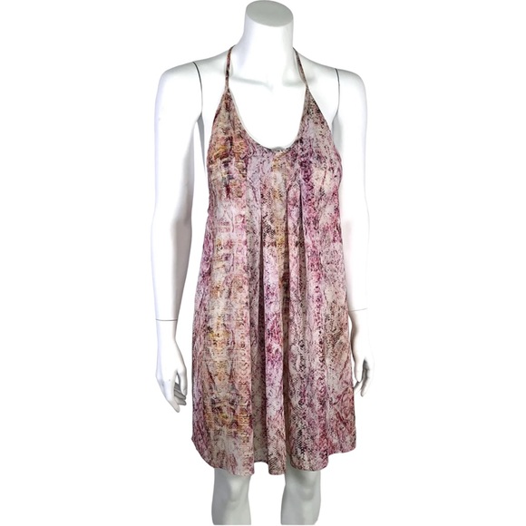 LAVENDER BROWN Dress Pink Multi Snake Print T Back Mini Dress - Picture 1 of 12